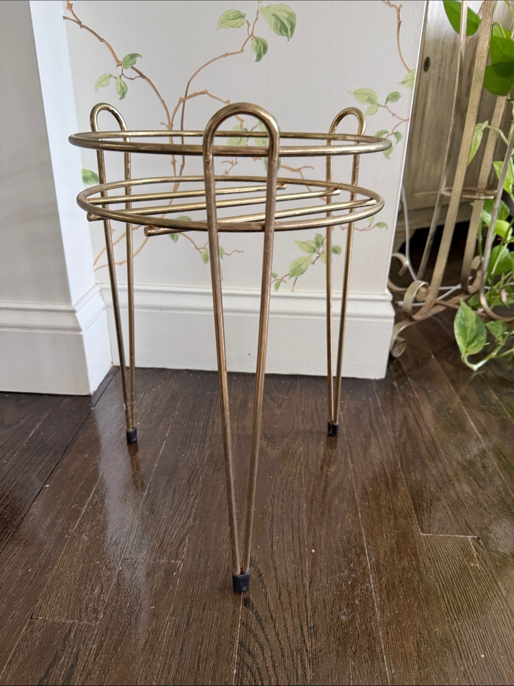 Mid Century Brass Plant Stand